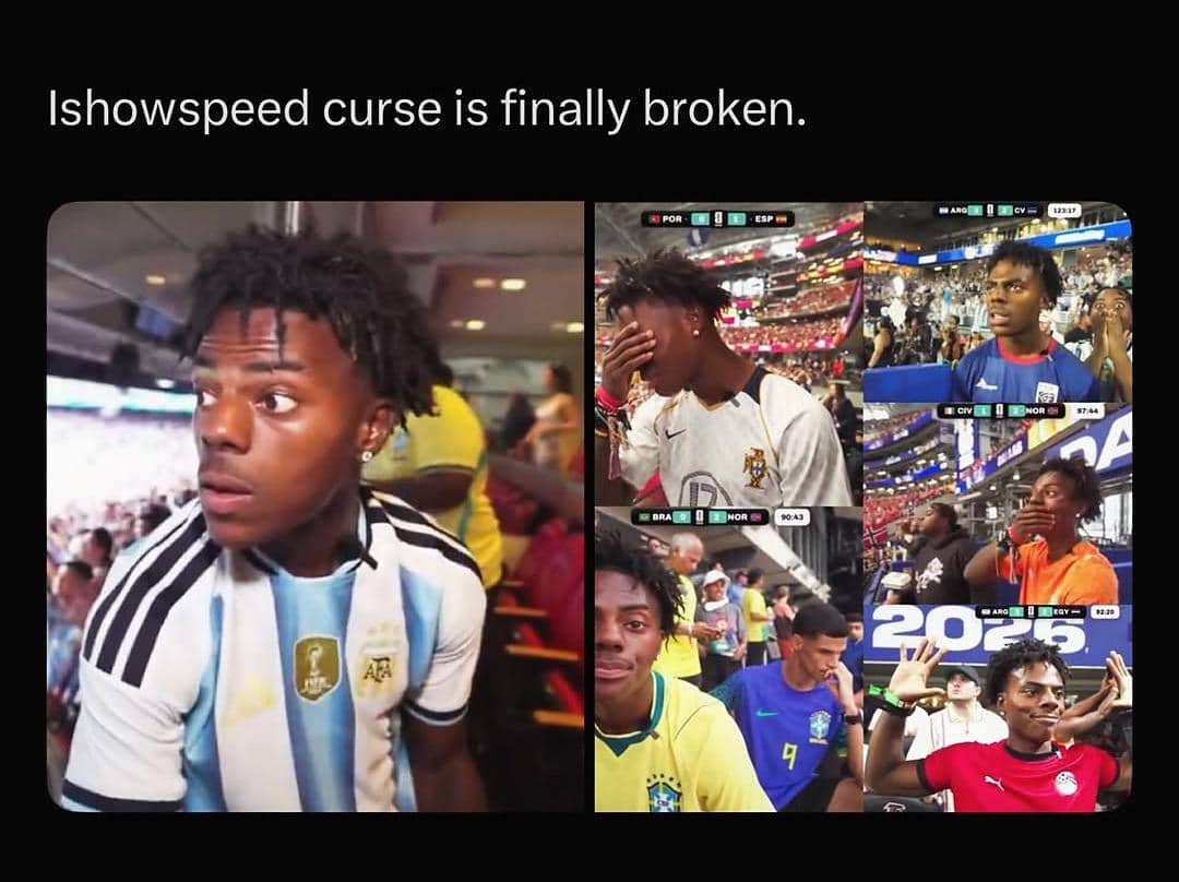 8 Meme Kocak Kutukan Jersei IShowSpeed Dipatahkan Timnas Argentina