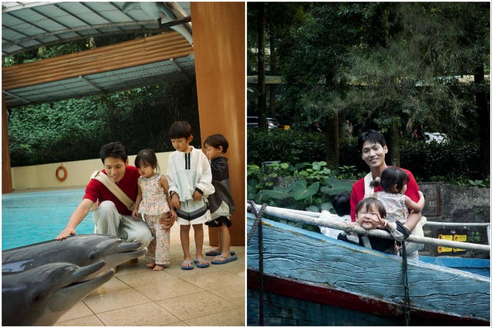 9 Potret Na Daehoon ajak Trio Na ke Taman Safari Bogor, Lihat Dolphin!