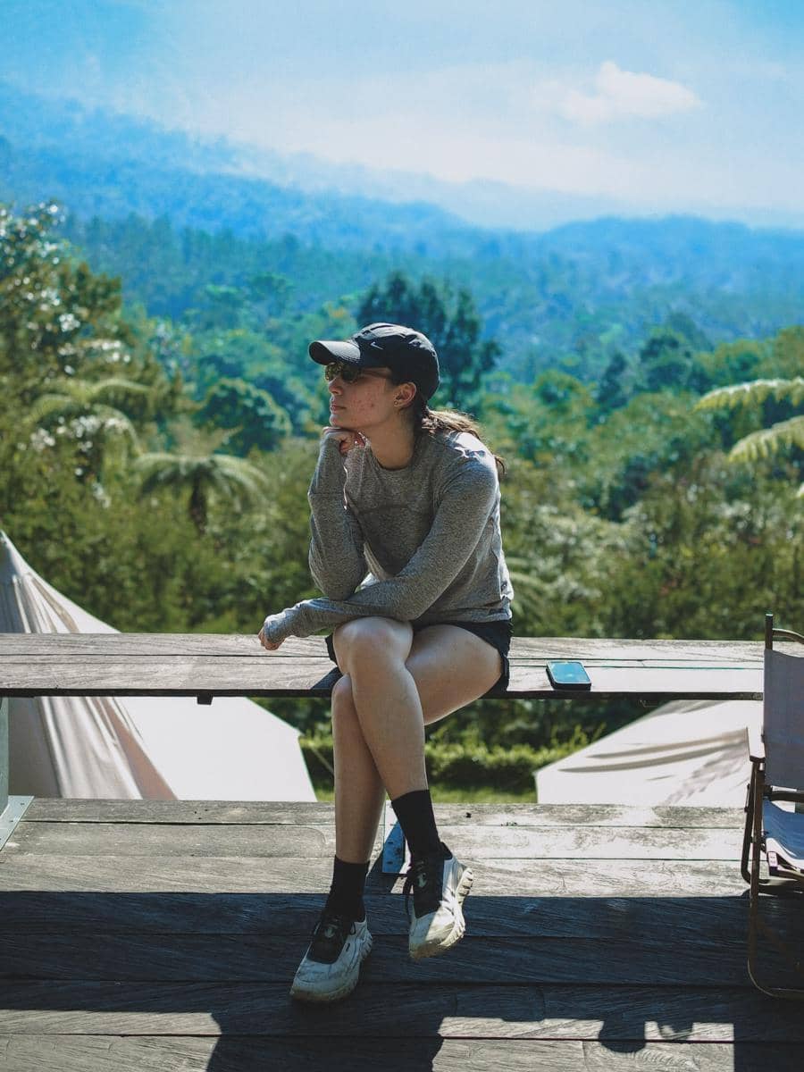 Tatjana Saphira ikutan trail run di Desa Jatiluwih