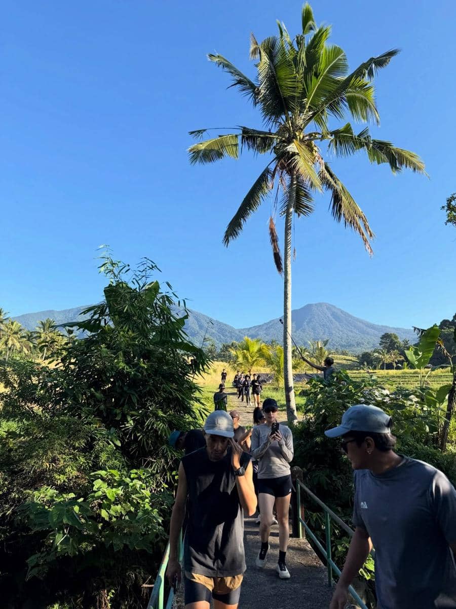 Tatjana Saphira ikutan trail run di Desa Jatiluwih