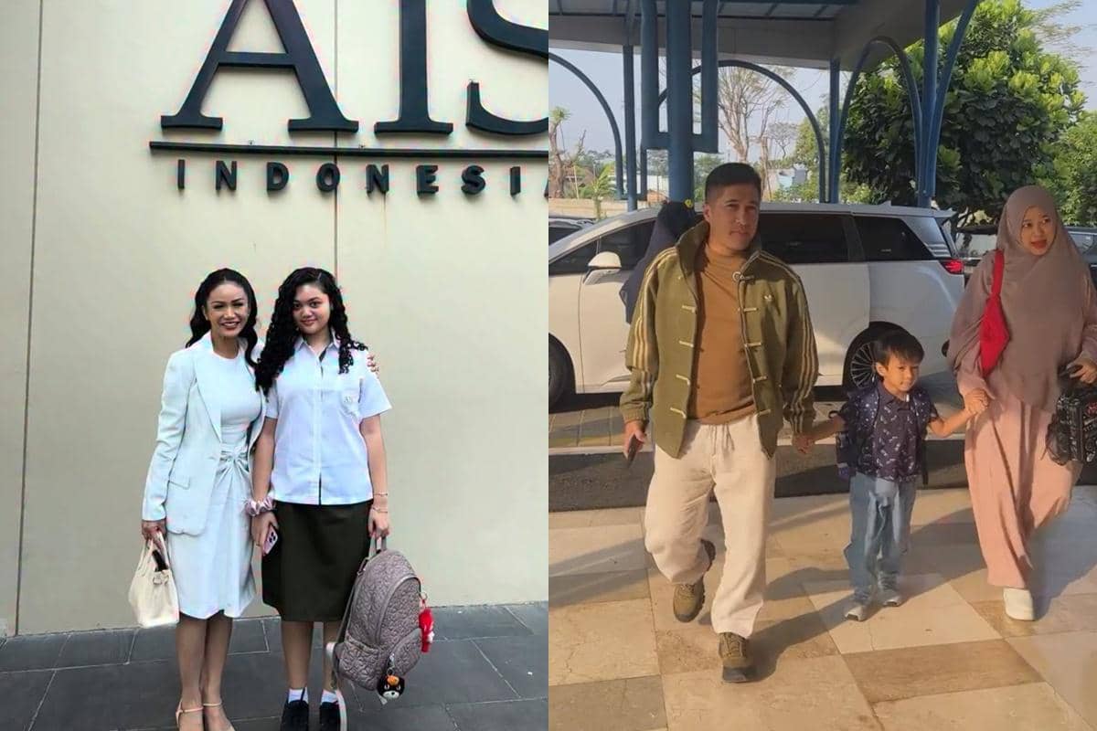 7 Potret Artis Antar Anak Sekolah Hari Pertama, Ikut Antusias!