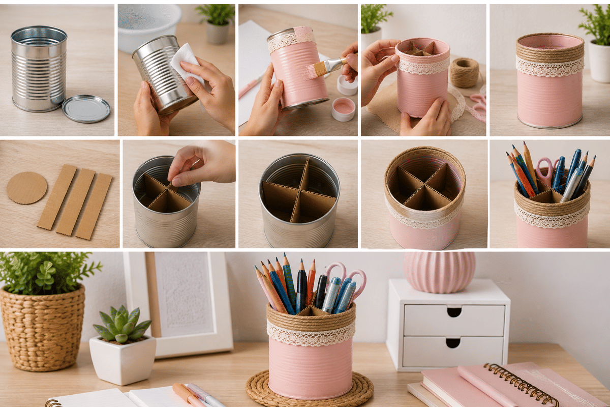 DIY Tempat Pensil dari Kaleng Bekas, Mudah dan Estetik!