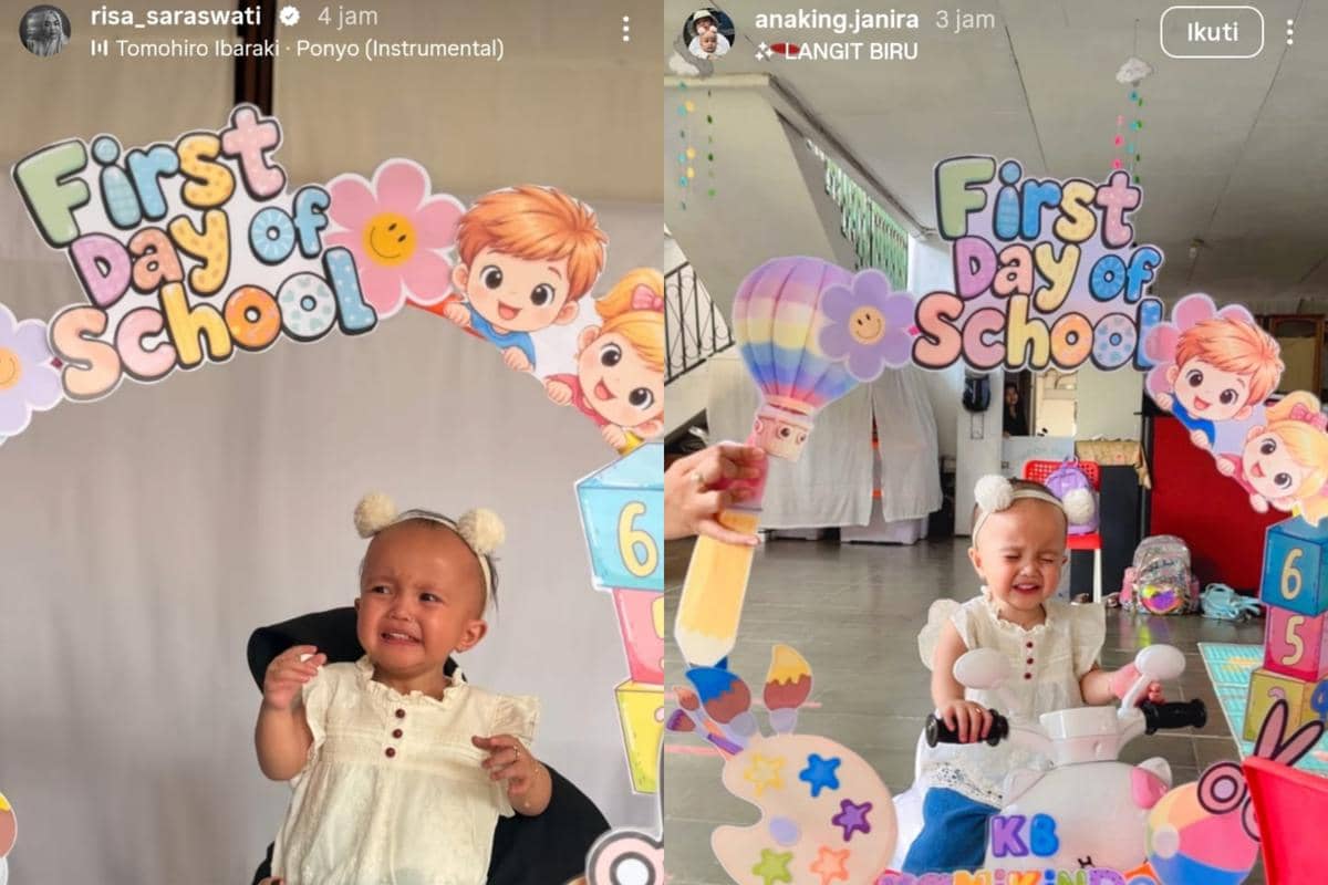 Hari pertam anak Risa Saraswati masuk sekolah