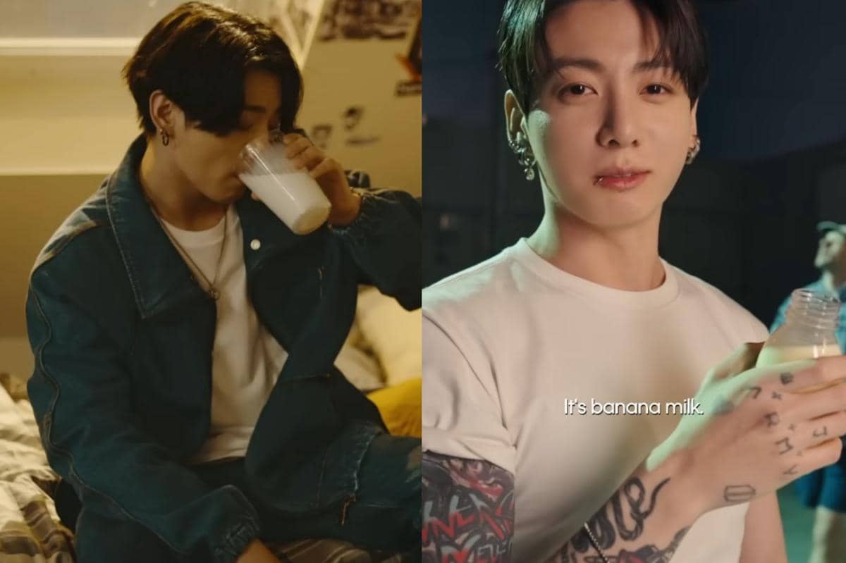 berbagai momen Jungkook BTS terlihat meneguk susu