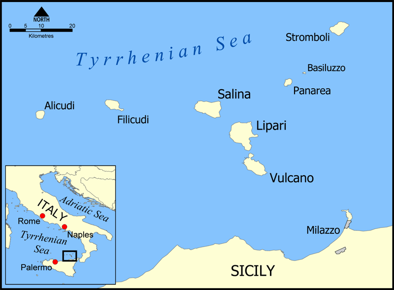 Aeolian Islands terdiri dari tujuh pulau utama