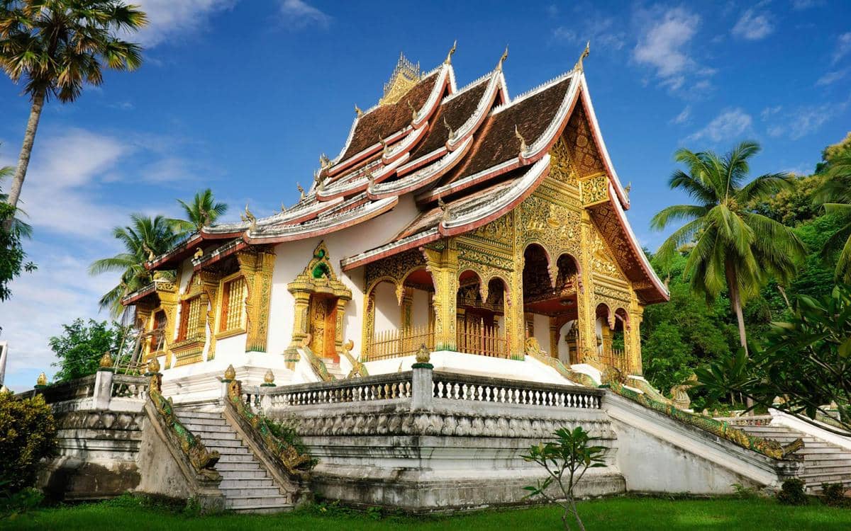 ilustrasi kuil di Luang Prabang, Laos