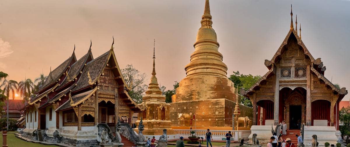 ilustrasi kuil di Chiang Mai, Thailand