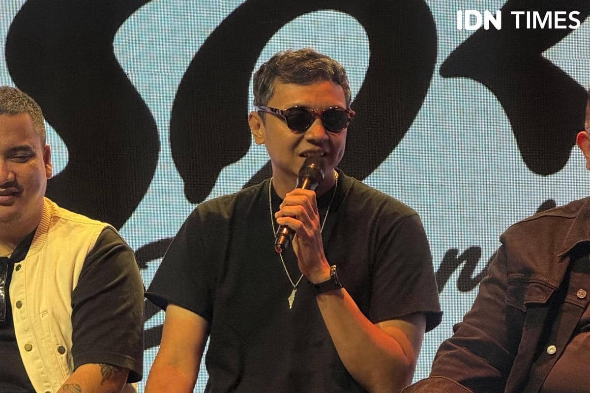 Iga Massardi dalam konferensi pers The Sounds Project pada Selasa (14/7/2026)