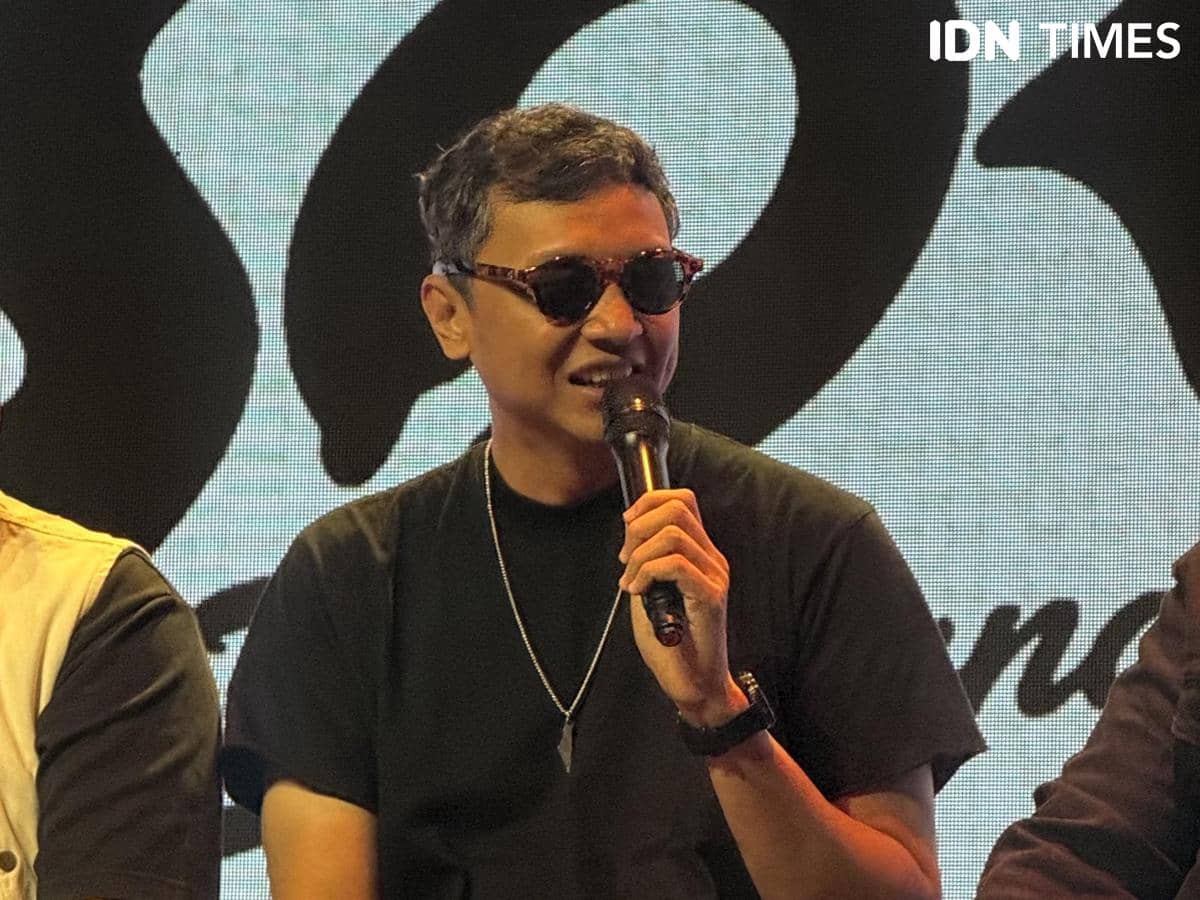 Iga Massardi dalam konferensi pers The Sounds Project pada Selasa (14/7/2026)