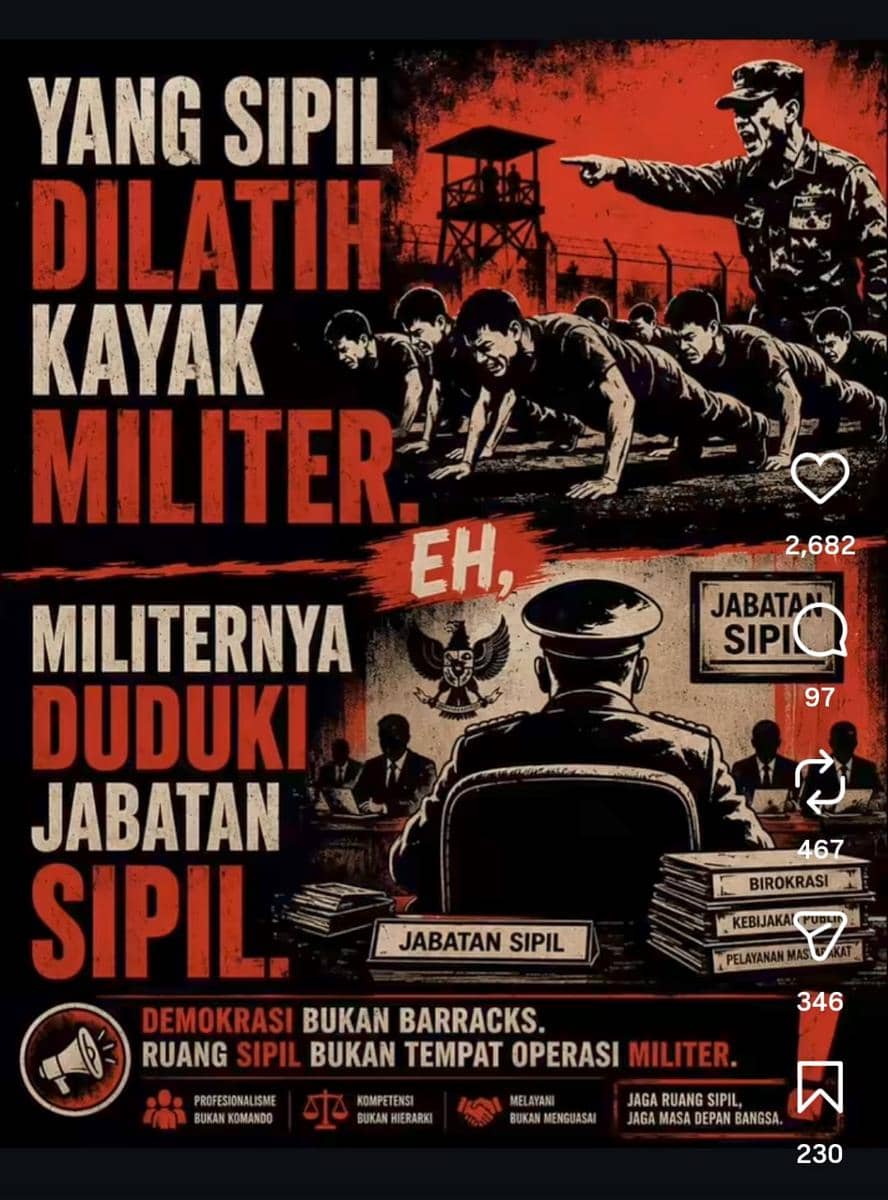 satir militer kuasai ranah sipil