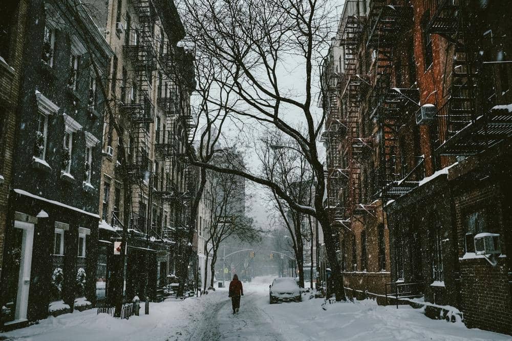 ilustrasi New York di musim dingin