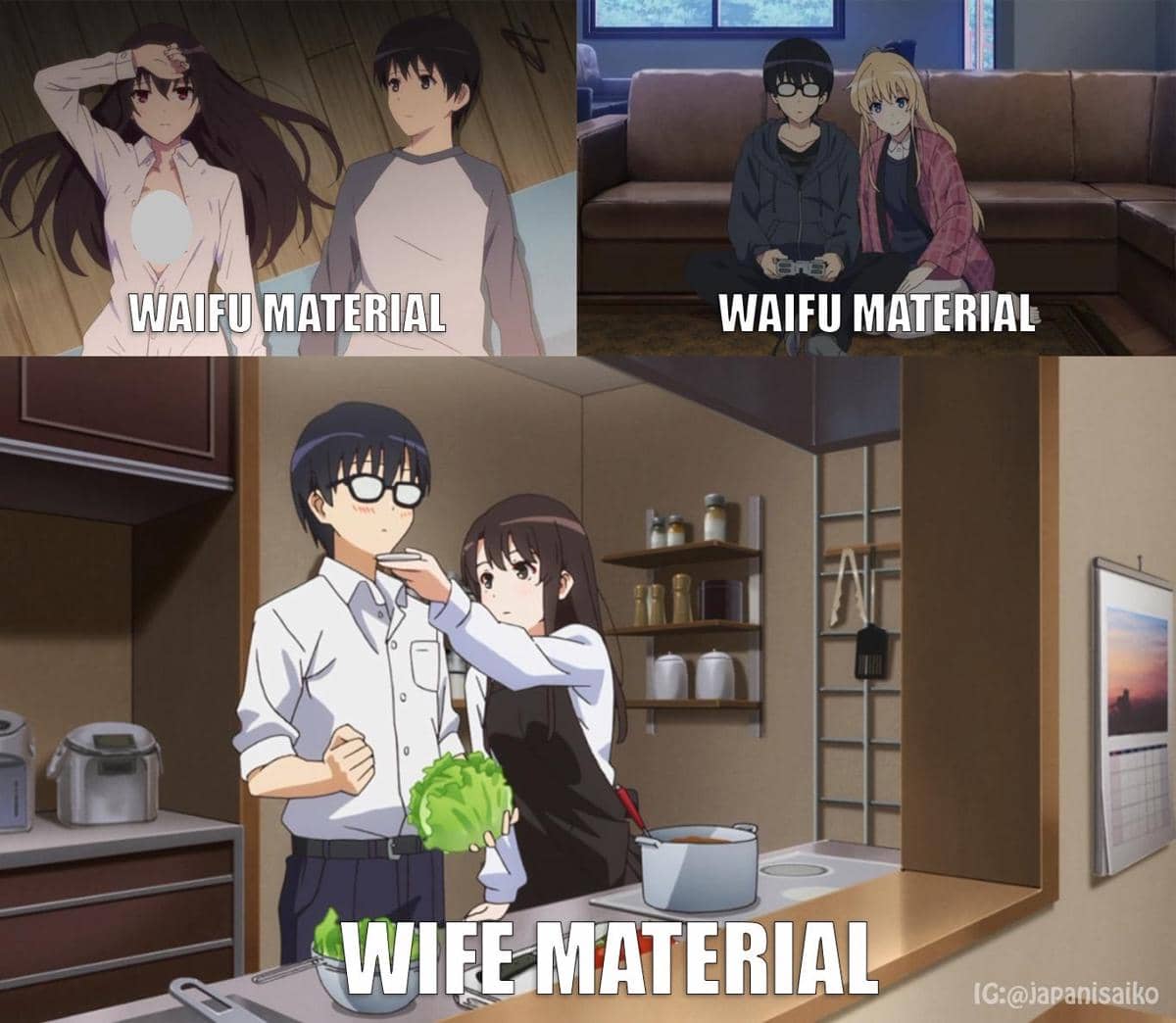 meme anime tentang calon istri idaman