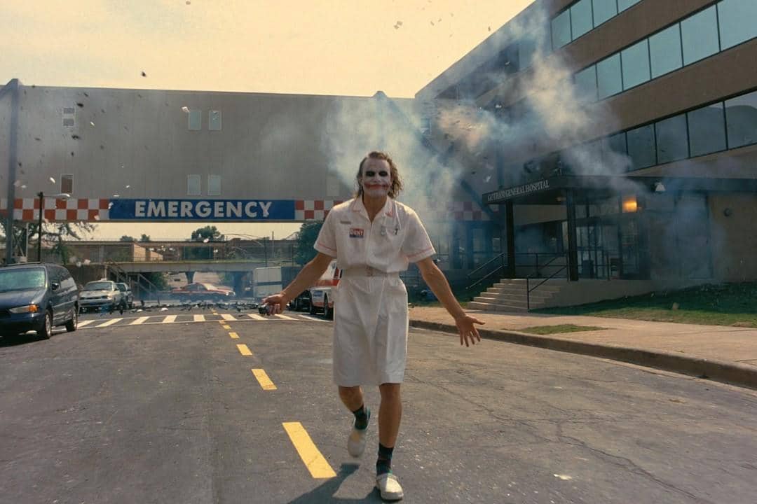 Heath Ledger sebagai Joker dalam The Dark Knight.