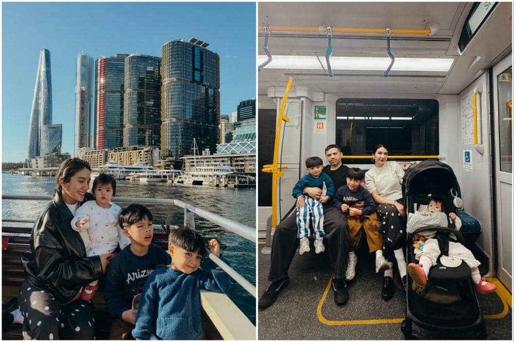 10 Potret Acha Sinaga Jalan-jalan di Sydney dengan Tiga Anak, Happy!