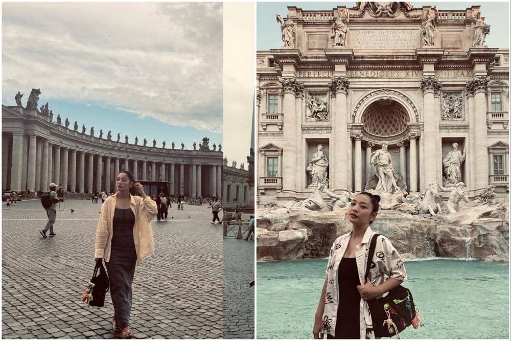 7 Potret Hesti Purwadinata Jalan-jalan di Kota Roma dan Vatikan, Enjoy