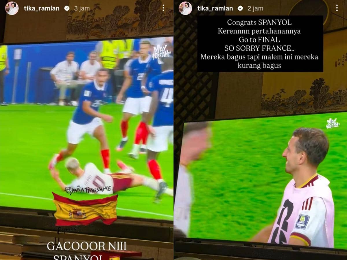 Reaksi artis Indonesia nonton match Prancis vs Spanyol di Piala Dunia 2026