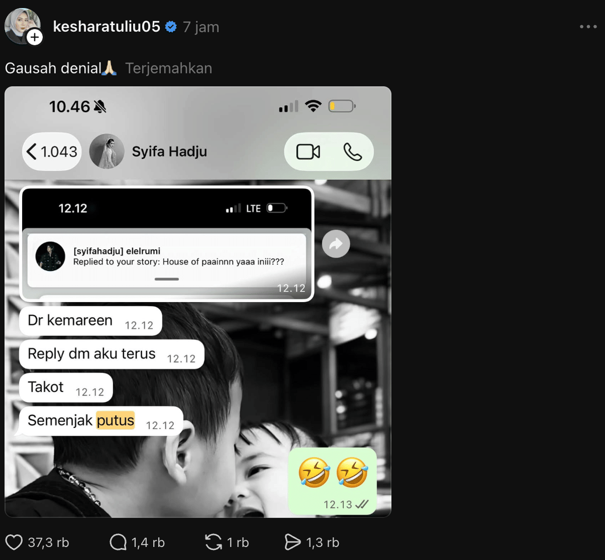 unggahan Kesha Ratuliu soal El Rumi PDKT ke Syifa Hadju