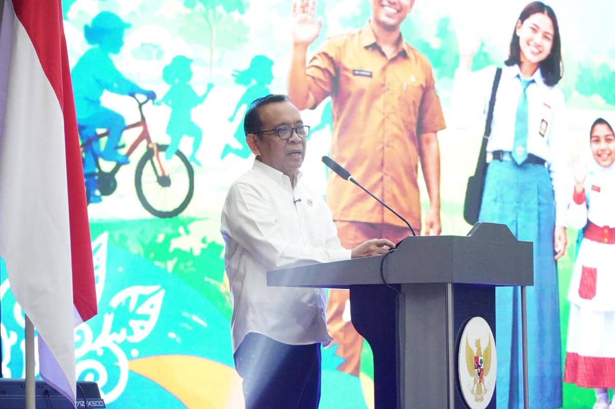 Menteri PPPA Arifah Fauzi dalam agenda Gerakan Nasional Ruang Aman dan Nyaman Anak (Gernas RANA) bersama Menko PMK Pratikno serta Mendikdasm