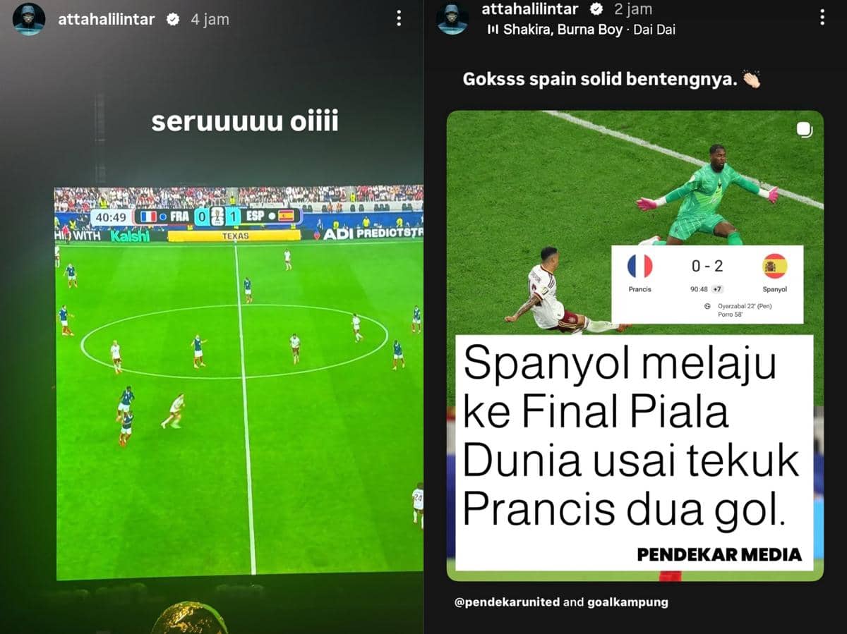 Reaksi artis Indonesia nonton match Prancis vs Spanyol di Piala Dunia 2026