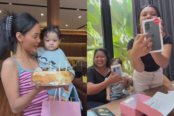 7 Potret Erika Carlina Hadiahi iPhone 17 di Ultah Dua Pengasuh Anaknya