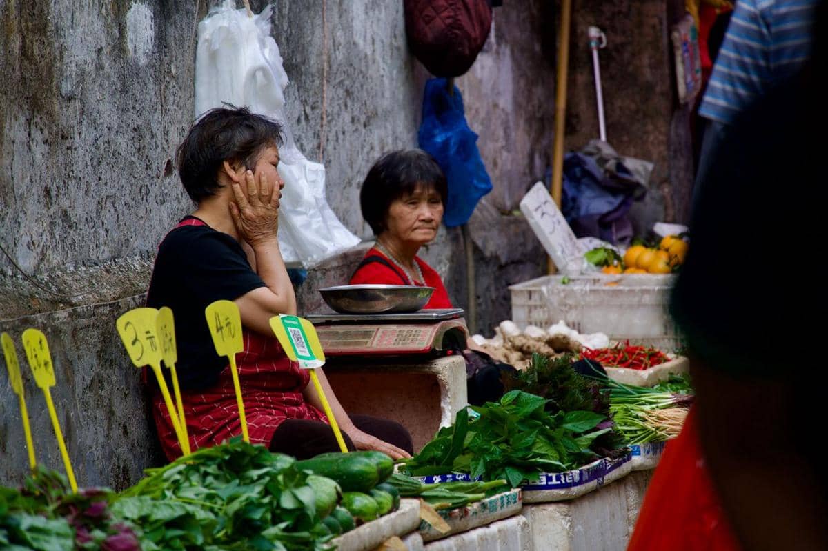 ilustrasi pasar tradisional di China