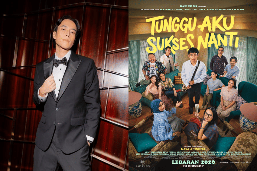 Vidi Aldiano dan poster film Tunggu Aku Sukses Nanti