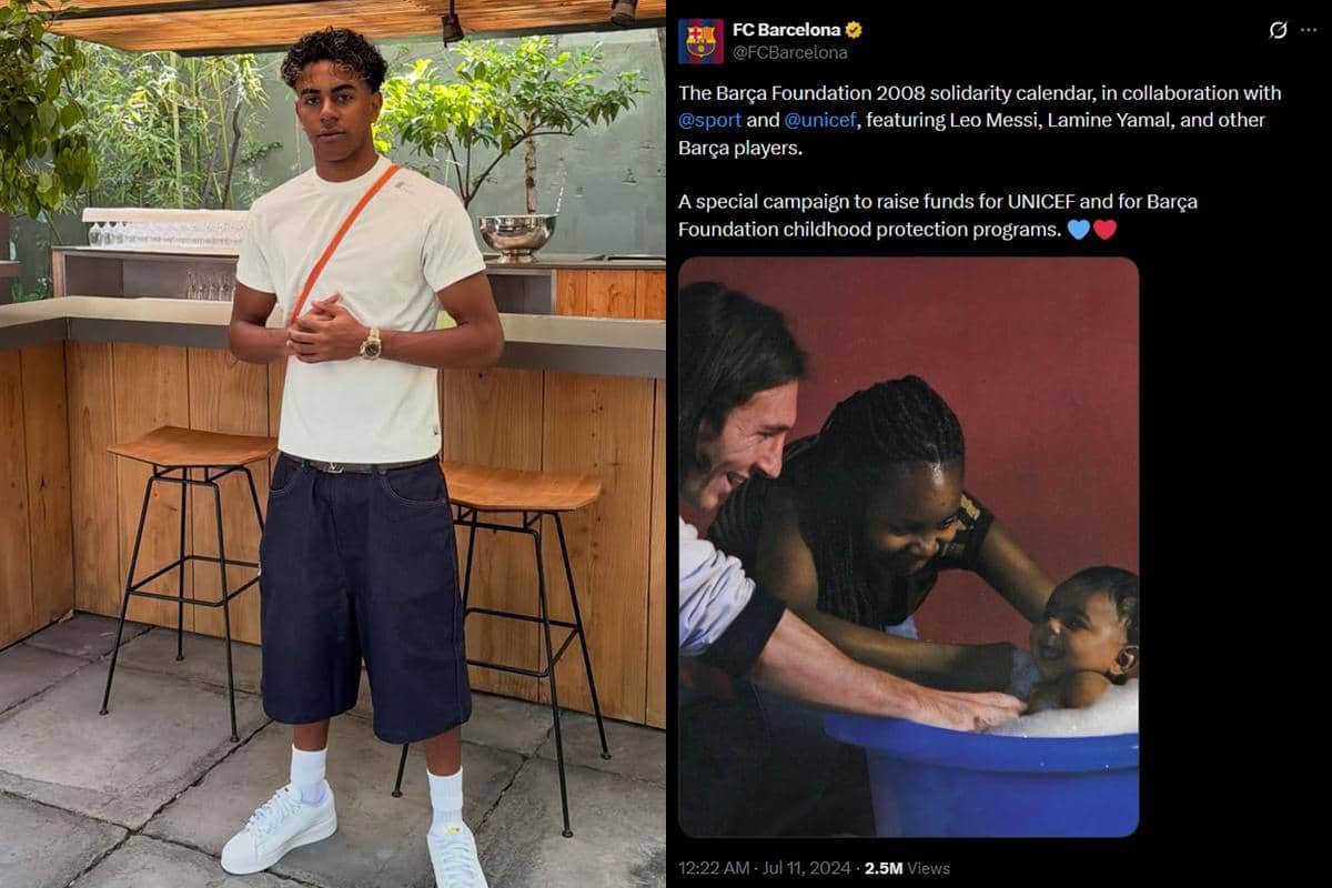 Apakah Foto Messi Mandiin Lamine Yamal Pas Masih Bayi Itu Asli?