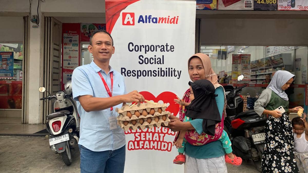 Alfamidi Dukung Pencegahan Stunting, Salurkan 3.600 Butir Telur di Asahan