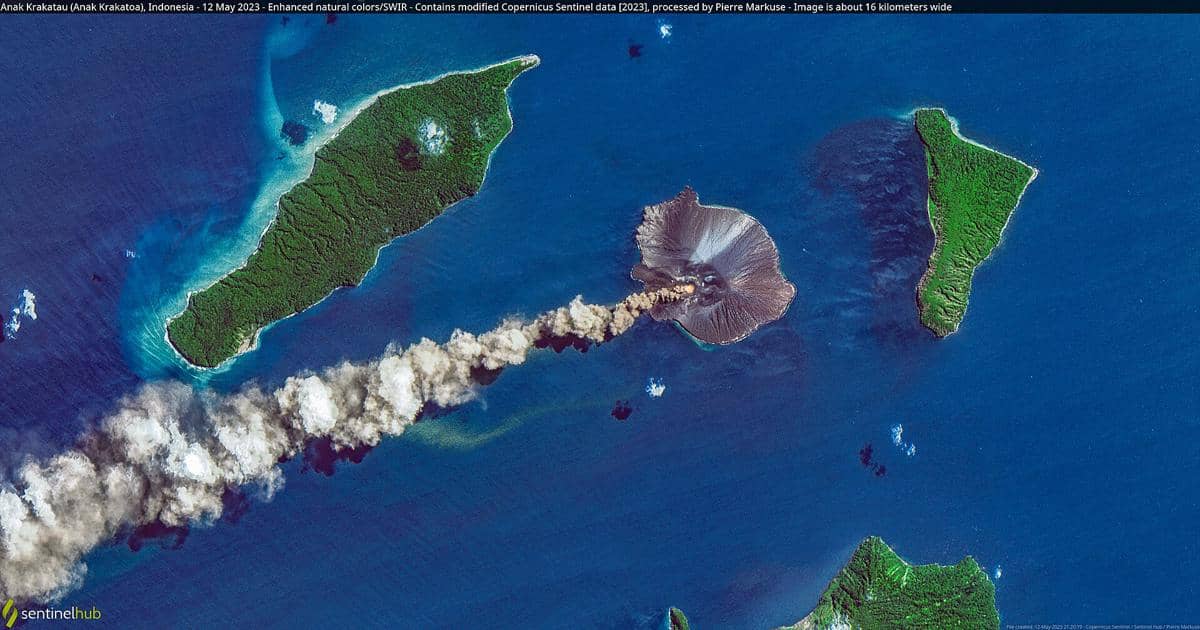 ilustrasi pulau akibat anak krakatau