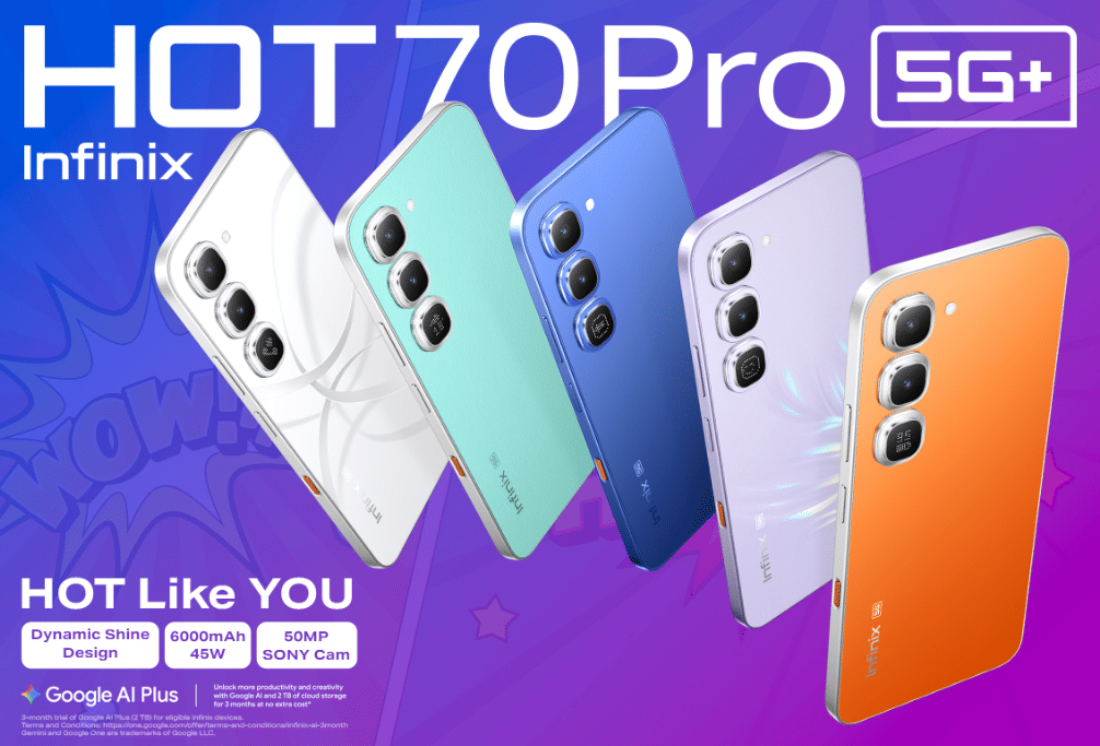 Infinix Hot 70 Pro 5G Resmi Debut Global, Opsi Warnanya Unik