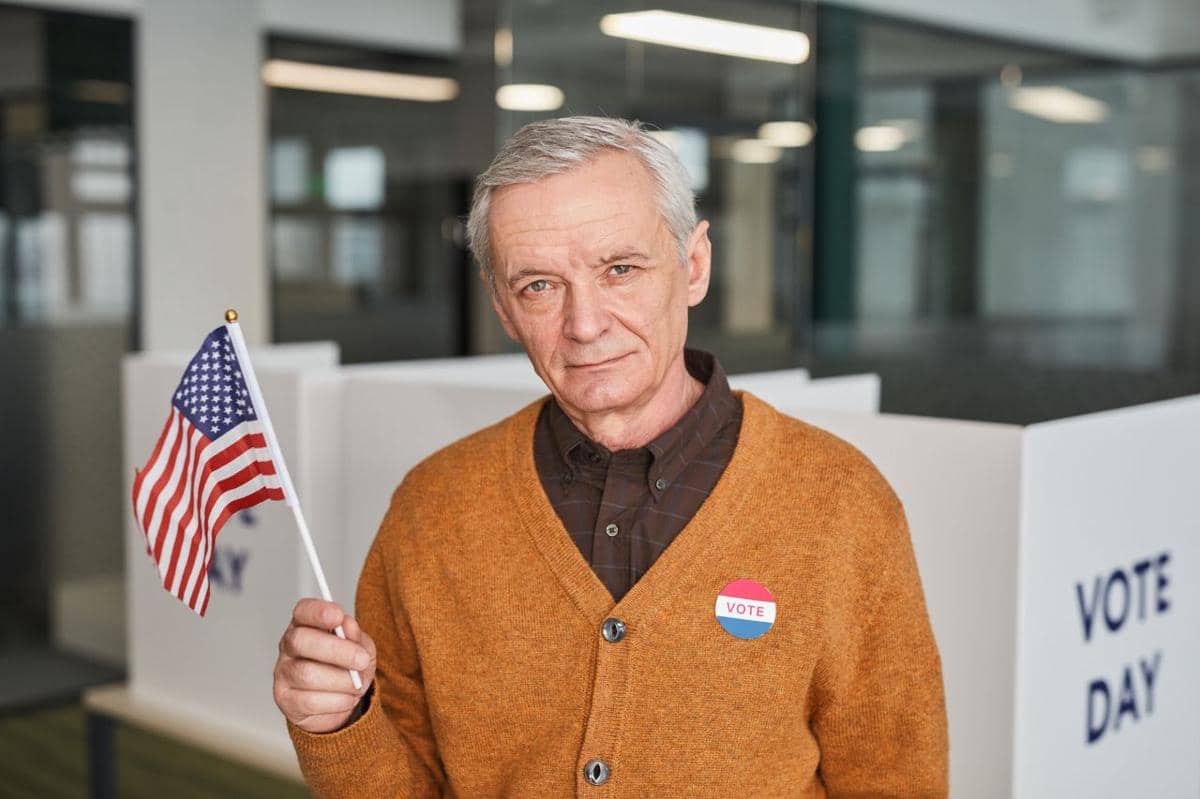 ilustrasi pemilu, voting, politik, warga AS, bendera Amerika Serikat