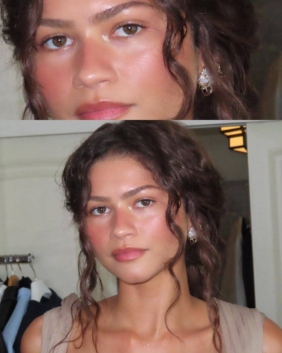 Detail makeup angelic Zendaya di premiere film The Odyssey