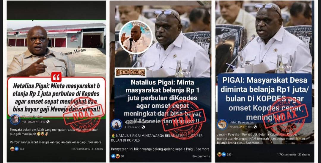 CEK FAKTA: Menham Pigai Minta Warga Belanja Rp1 Juta di Kopdes