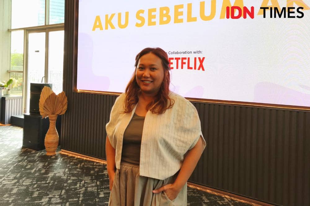 Potret Gina S Noer saat berkunjung ke kantor IDN HQ Jakarta, Sabtu (18/7/2026) (IDN Times/Juan Dwi)