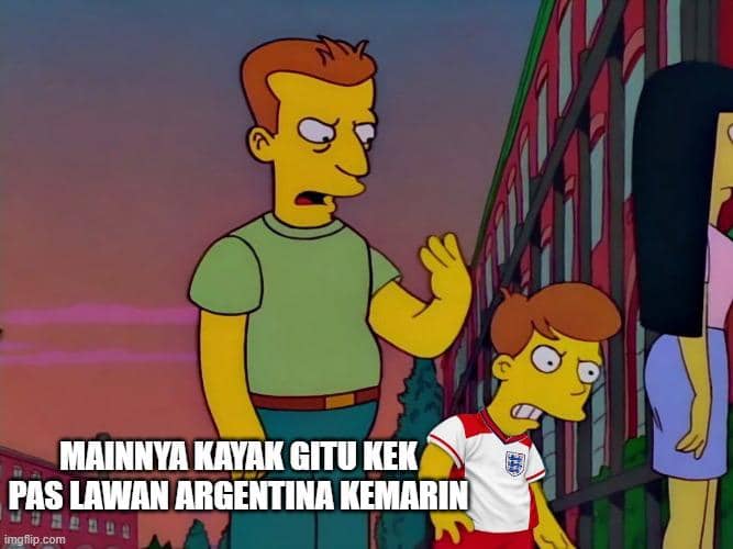 meme pertandingan Inggris vs Prancis hujan gol (x.com/soysimpsonito)