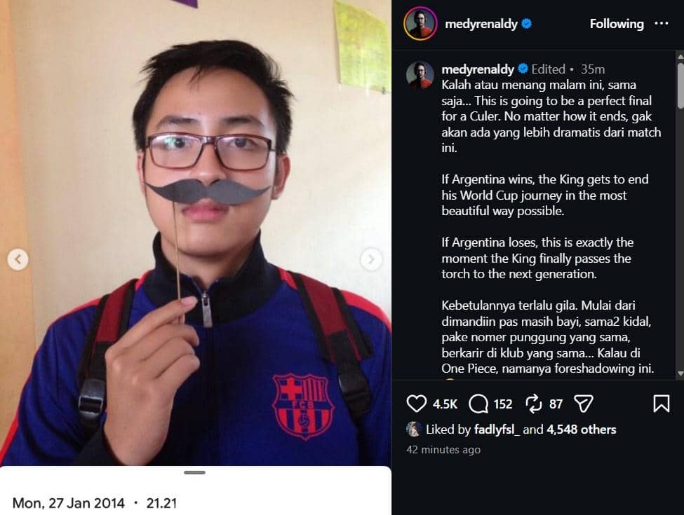 euforia artis jelang final Piala Dunia 2026 (instagram.com/medyrenaldy)