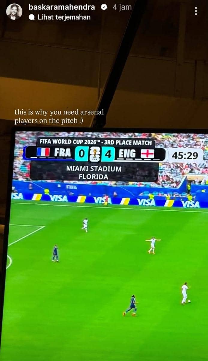 Reaksi artis Indonesia soal hasil match Inggris vs Prancis