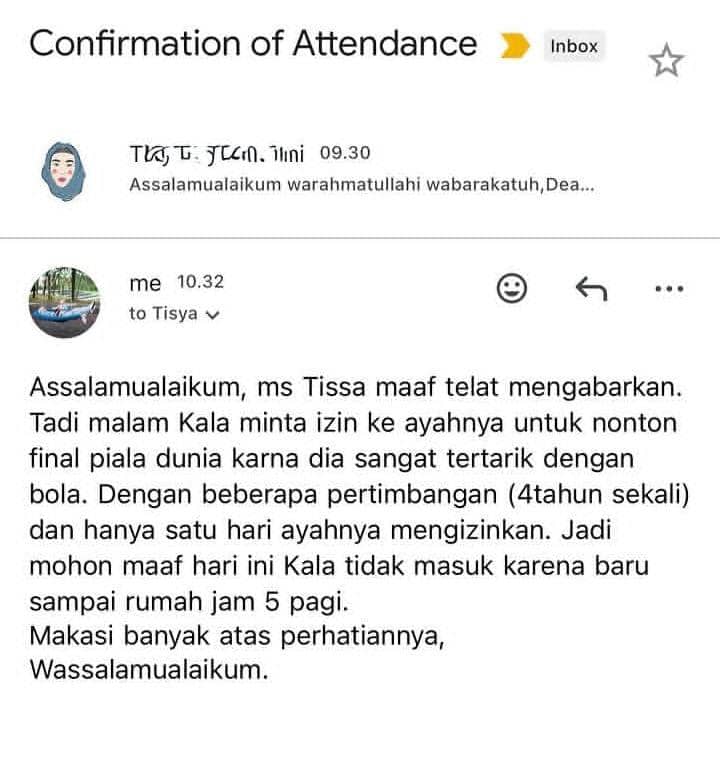 izin sekolah Kala dari Zaskia Adya Mecca