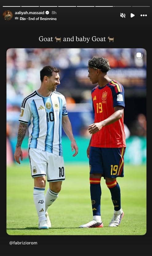 unggahan artis Indonesia untuk Messi di Piala Dunia terakhirnya (instagram.com/aaliyah.massaid)