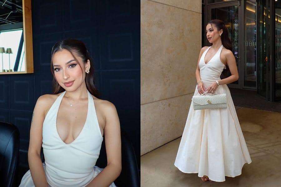 Gaya Jennifer Coppen di Early Birthday Lunch, Anggun Pakai Dress