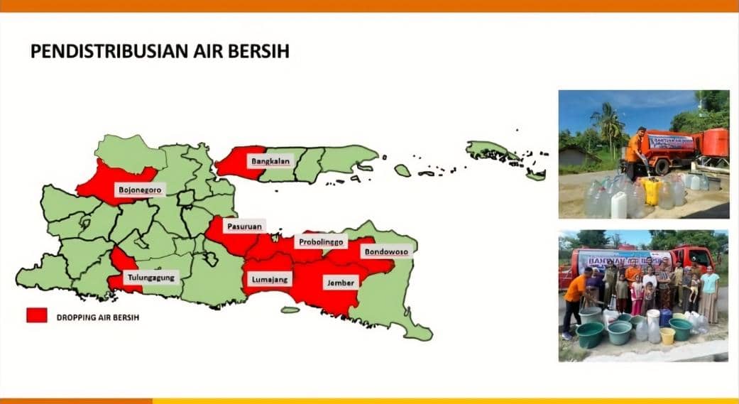 14 Kabupaten Darurat Kekeringan, Jatim Droping 1 Juta Liter Air