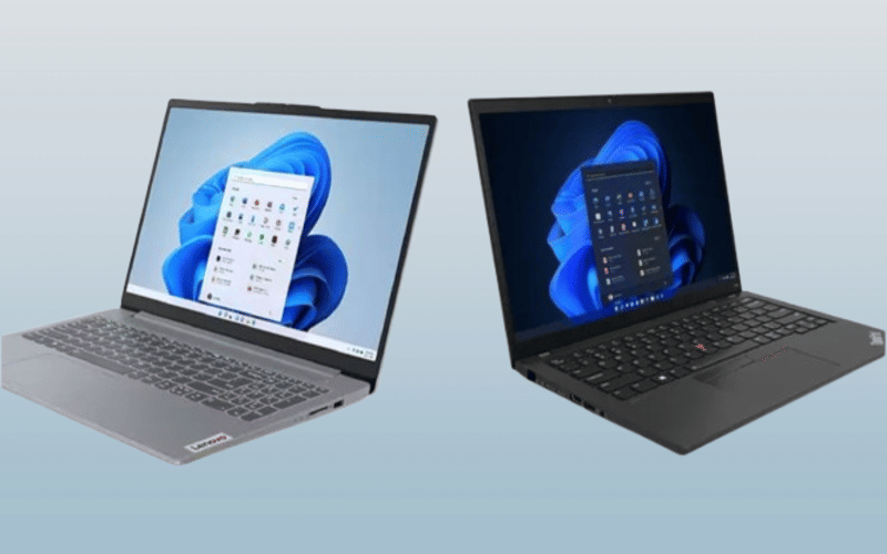 Lenovo IdeaPad (kiri) dan ThinkPad (kanan)