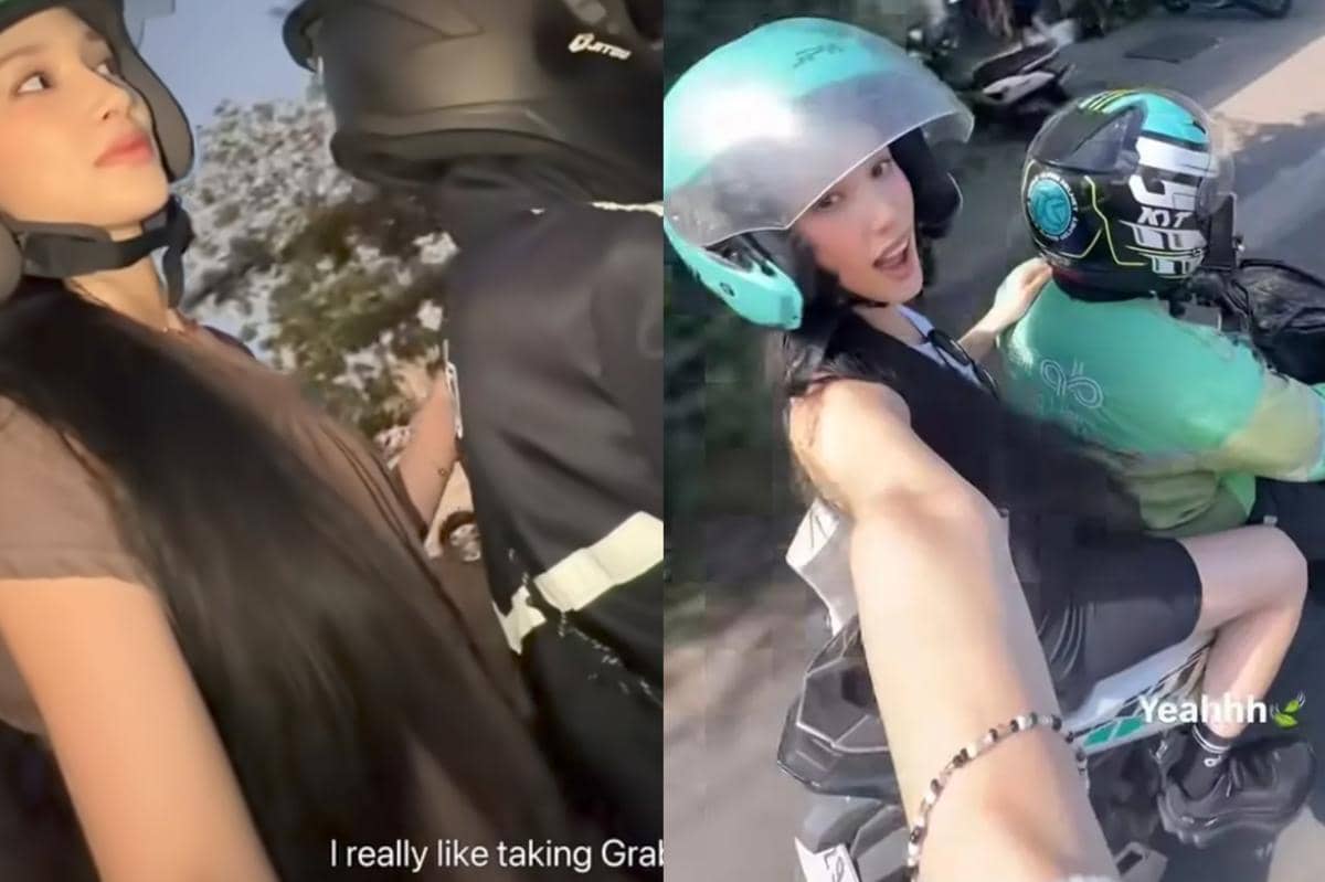 potret Bahiyyih Kep1er naik ojek online di Bali