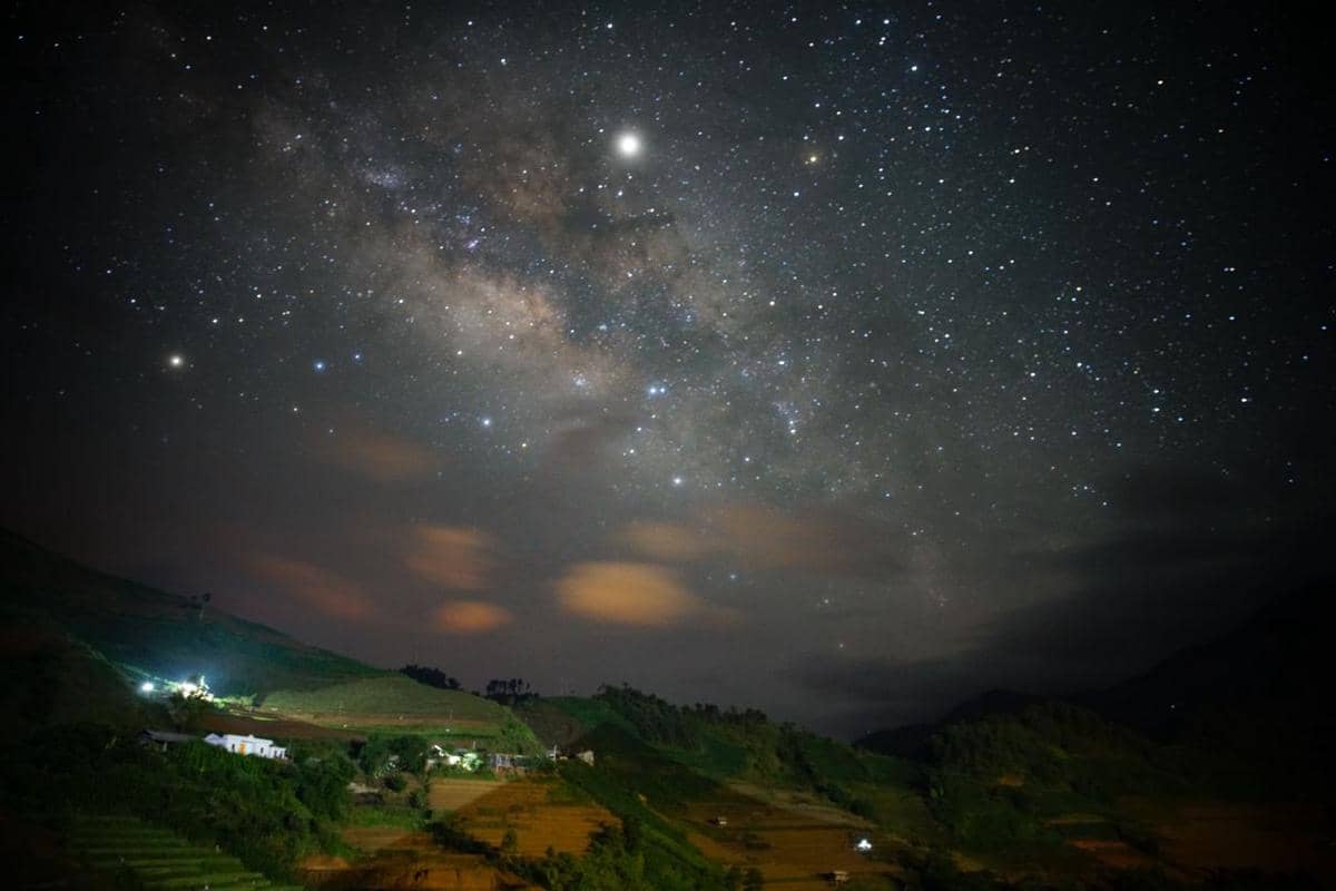langit malam di desa
