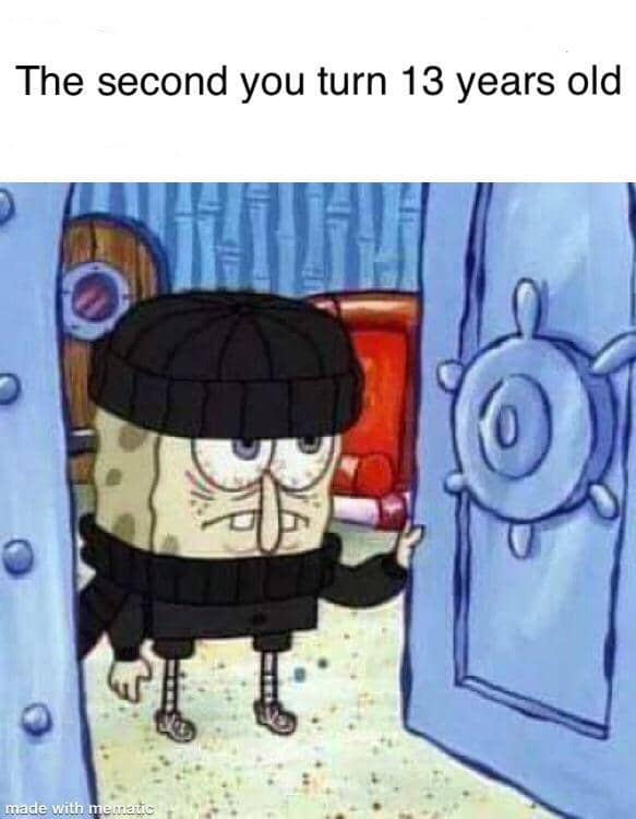 meme SpongeBob tentang anak remaja