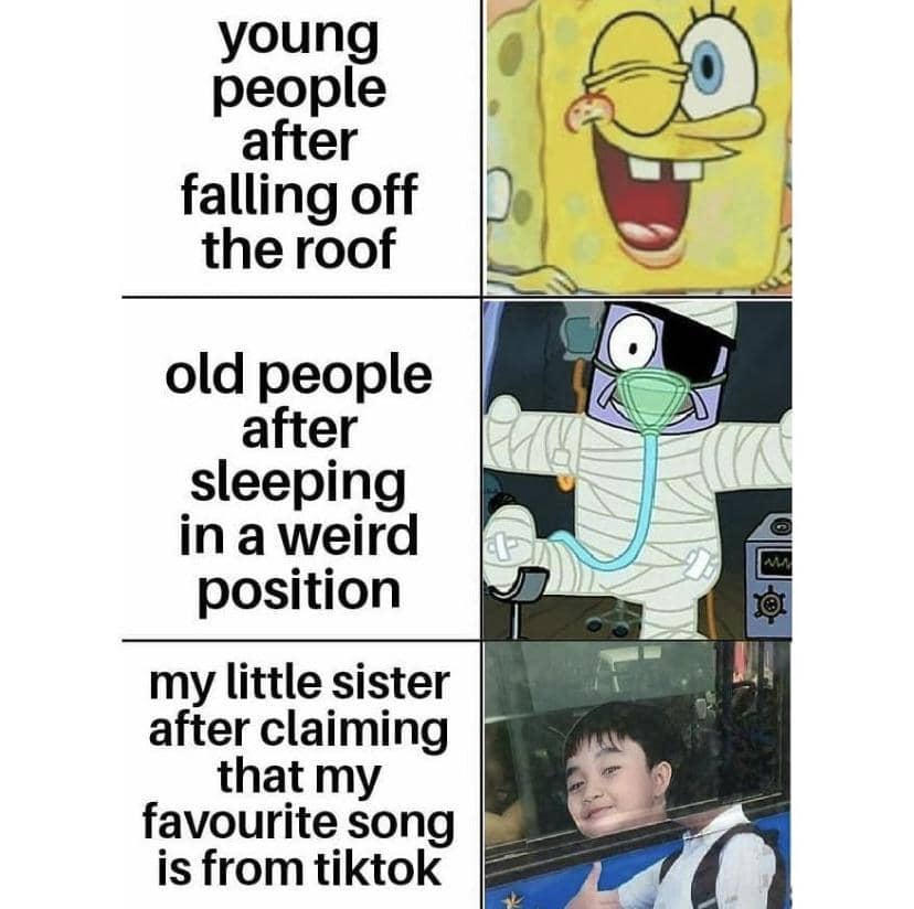 meme SpongeBob tentang anak remaja