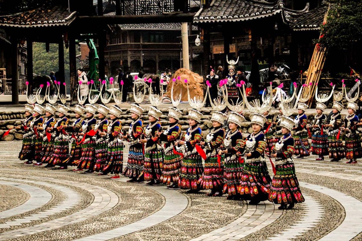 ilustrasi Guizhou, China, budaya China, etnis China