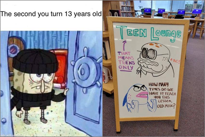 8 Meme SpongeBob tentang Anak Remaja, Masa-Masa Puber!