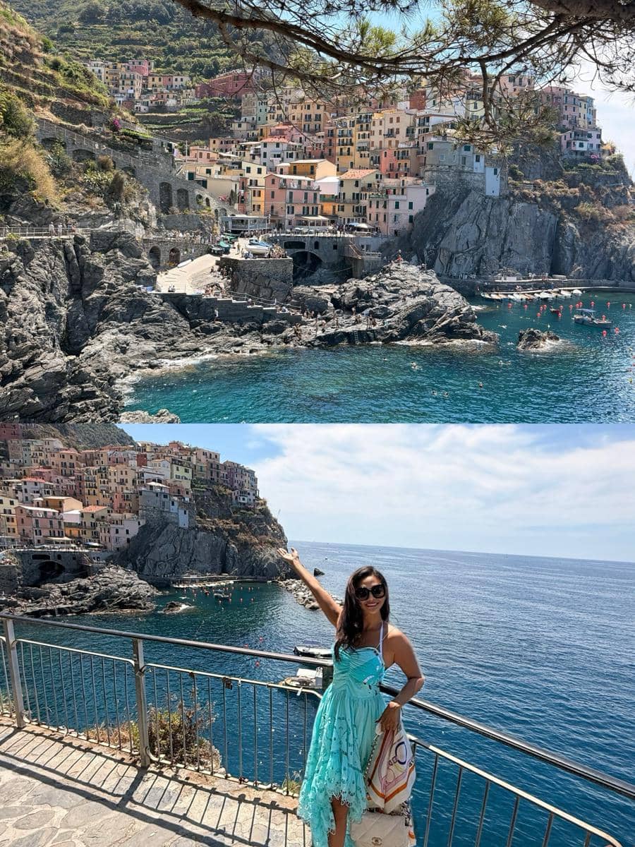 Keluarga Indah Kalalo jalan-jalan di Cinque Terre
