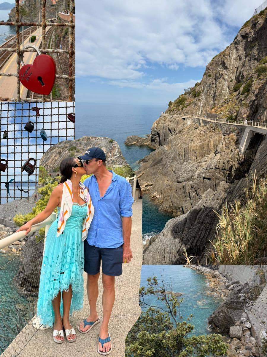 Keluarga Indah Kalalo jalan-jalan di Cinque Terre